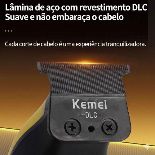 Maquina de Acabamento Kemei KM-1595 Brushless Amarelo Em Promoção