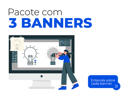 Pacote com 3 Banners